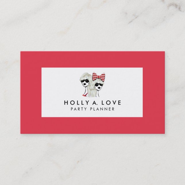 DE VISITA TARJETA MODERNA | ROJO Y BLANCO | PERSONALIZABLE (Anverso)