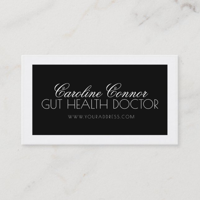 De Visita Tarjeta para fisioterapeutas en blanco y negro (Anverso)