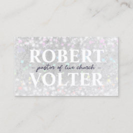 De Visita Tarjeta Pastor Religiosa En Nieve Brillante Blanca