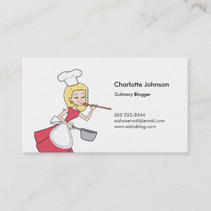 De Visita Tarjeta personal del dibujo animado retro rubio