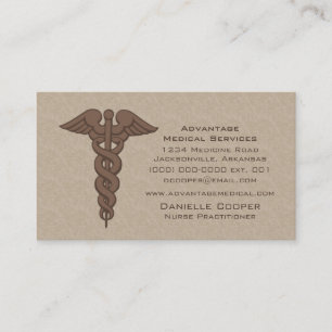De Visita Tarjeta profesional Caduceus Business Card, Brown
