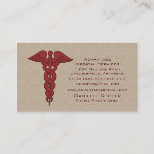De Visita Tarjeta profesional Caduceus, rojo