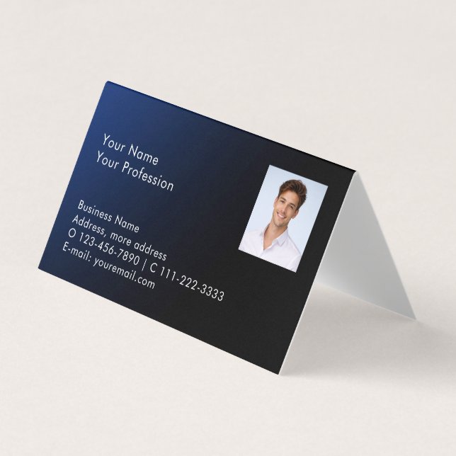 De Visita Tarjeta Profesional Código QR Foto Moderna Gradien (Anverso)