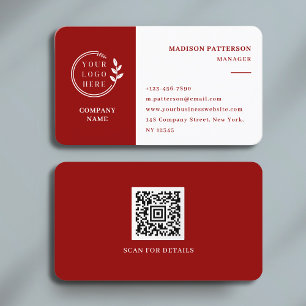 De Visita Tarjeta profesional con código QR y logotipo perso