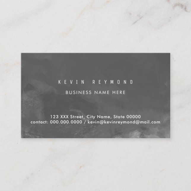 De Visita tarjeta profesional gris oscuro (Anverso)