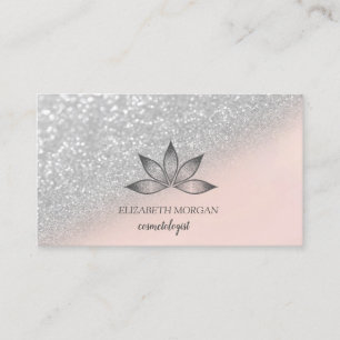 De Visita Tarjeta profesional Lotus Silver Bokeh