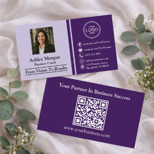De Visita Tarjeta Profesional Moderna con Foto y Código QR P