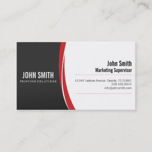 De Visita Tarjeta profesional Sleek y moderna Red Gray