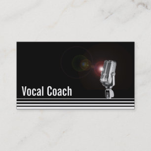 De Visita Tarjeta profesional vocal para entrenador oscuro