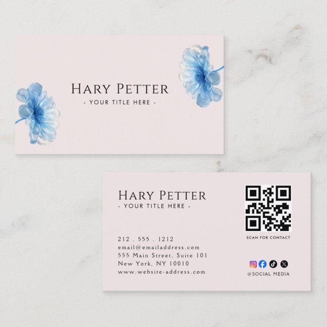 De Visita Tarjeta QR Profesional  (Anverso / Reverso)