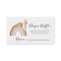 Tarjeta Raffle Boho Rainbow Diaper