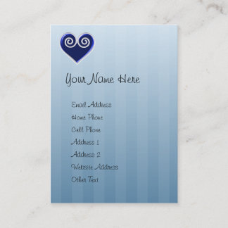 De Visita Tarjeta rechoncha del perfil del corazón azul del