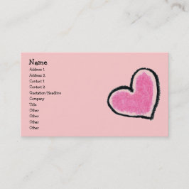De Visita Tarjeta ROSADA del perfil del CORAZÓN