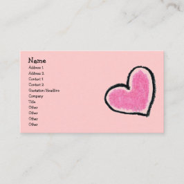De Visita Tarjeta ROSADA del perfil del CORAZÓN