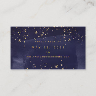 De Visita Tarjeta RSVP en línea Sapphire y Gold Boda