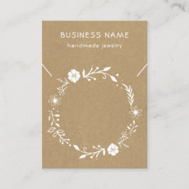 De Visita Tarjeta Rustic Floral Wreath Kraft