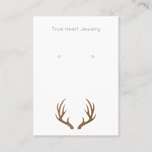 De Visita Tarjeta Rustica Antler Simple Earring (Anverso)