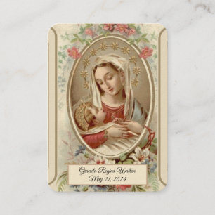 De Visita Tarjeta Sagrada Recuerdo Bautizo Virgen María