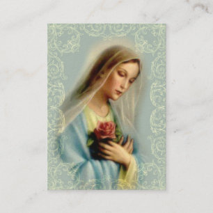 De Visita Tarjeta santa el nuestra señora con blanco del
