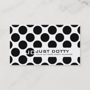 De Visita TARJETA SIMPLE polka negrita puntos blanco negro