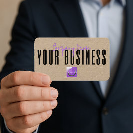 De Visita Tarjeta Sofisticada Moderna Kraft Morado Logo Gené