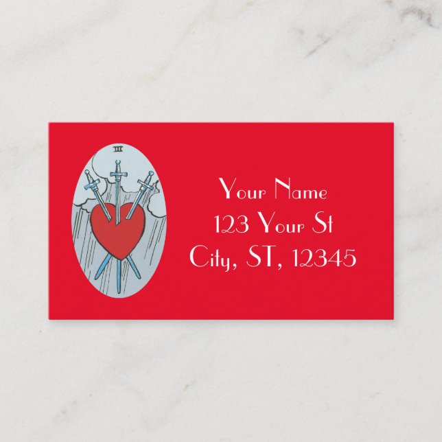 De Visita Tarjeta Tarot 3 Espadas Thunder_Cove (Anverso)