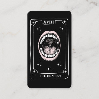 De Visita Tarjeta Tarot mística Dentista blanco y negro