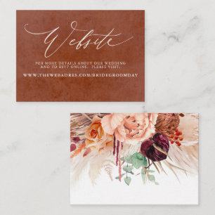 De Visita Tarjeta web del Boda del desierto floral tropical