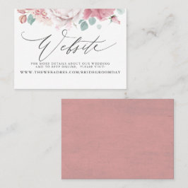 De Visita Tarjeta web Dusty Rosa Floral Boda