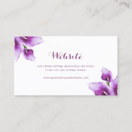 De Visita Tarjeta web Floral Purple Calla Lily Boda