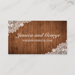 De Visita Tarjeta web Rustic Wood & White Lace