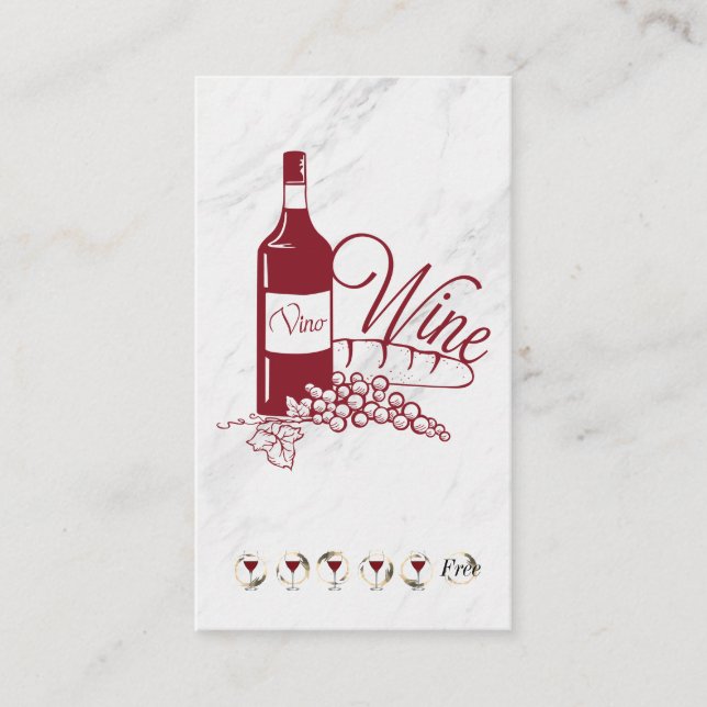 De Visita Tarjeta Wine & Marble Punch (Anverso)