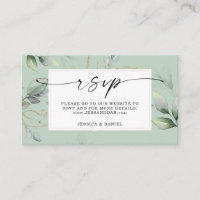 Vegetación acuática con tarjeta Sage y Gold RSVP