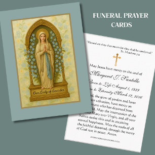 De Visita Virgen María Católica Funeral Memorial Tarjeta San