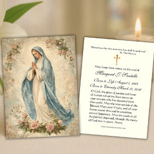 De Visita Virgen María Católica Funeral Memorial Tarjeta San