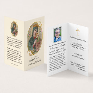 De Visita Virgen María Jesús Católico Funeral Santa Tarjeta