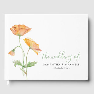 De Visitas Boda Huéspedes Libro Elegante Floral acuarela