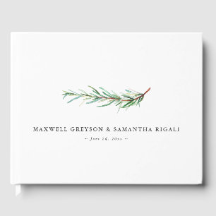 De Visitas Boda Libro Invitado Watercolor Rosario Botánico