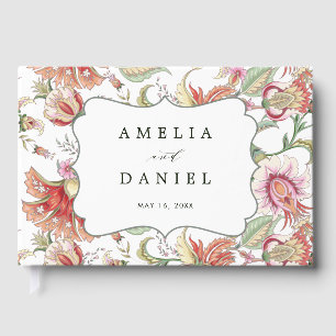 De Visitas Fantasía tropical Boho Boda Floral Libro invitado