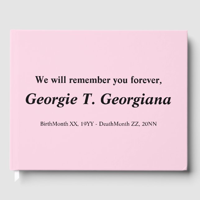 De Visitas Libro Funeral Simple (Anverso)