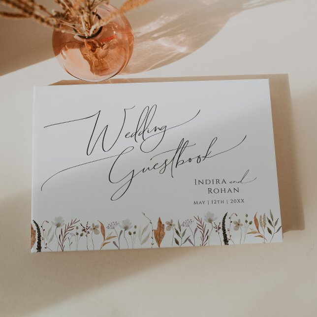 De Visitas Libro Guestbook del Boda Boho Autumn Wildflower (Subido por el creador)