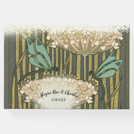 De Visitas Lilypad Dragonfly Art Deco Boda invitado libro