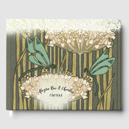De Visitas Lilypad Dragonfly Art Deco Boda invitado libro