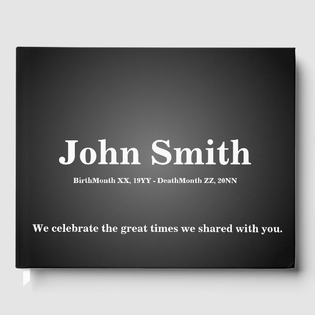 De Visitas Llanto, elegante libro funeral/conmemorativo (Anverso)