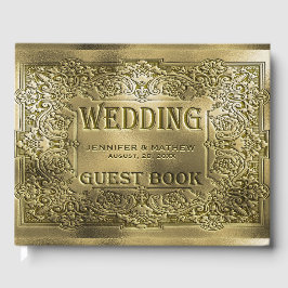 De Visitas Oro Ornamental Grabado en relieve Boda Mira Libro 