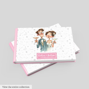 De Visitas Quirky Boda Invitado Libro Funny Pareja Acuarela