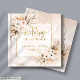 De Visitas Rubor Pink Gold Boho Boda del otoño - Libro invita