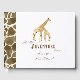 De Visitas Tema del libro Baby Shower Safari Adventure Giraff