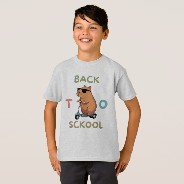 De vuelta a la camiseta de la escuela con el oso m (Anverso completo)