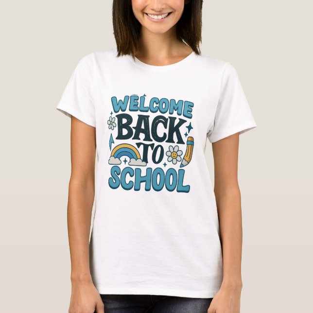 De vuelta a la camiseta escolar para las mujeres - (Anverso)